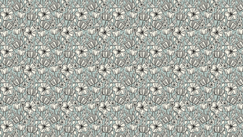 Poppy Sketch - Teal