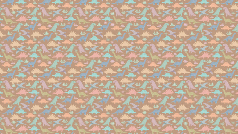 Pastel Dinosaurs - Brun