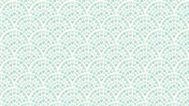 Scallop Hearts - Aqua