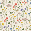 Sommaräng Sommar - Ljus tapet med vilda blommor i minimalistisk design