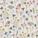 Sommaräng - Gryning – Naturlig tapet med vilda blommor och växter i färgstark design