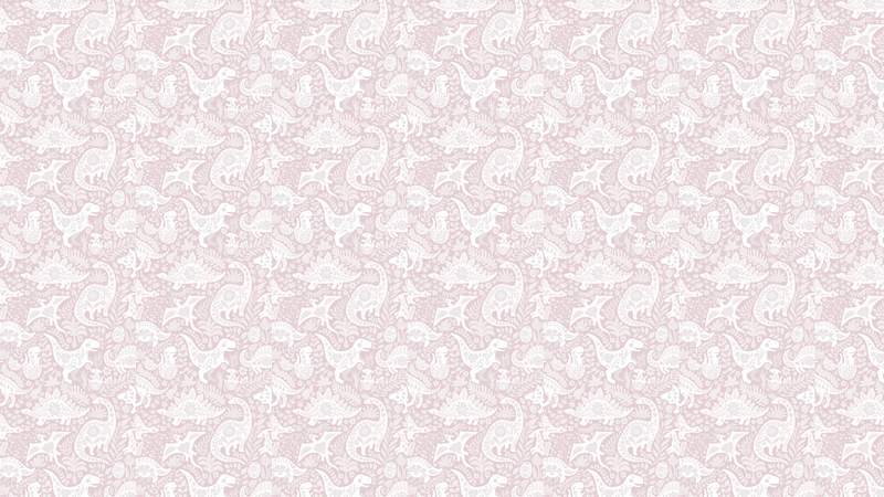 People art dinosaurs - half drop - pink