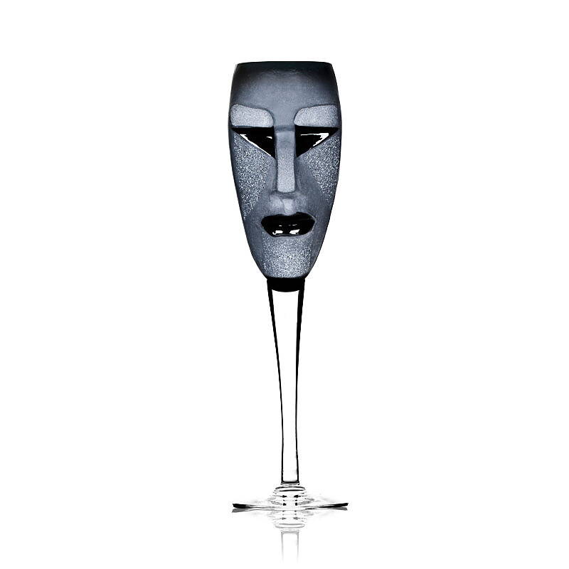Målerås Glasbruk Kubik Champagne, MASQ TABLEWARE,  Svart - höjd 250mm