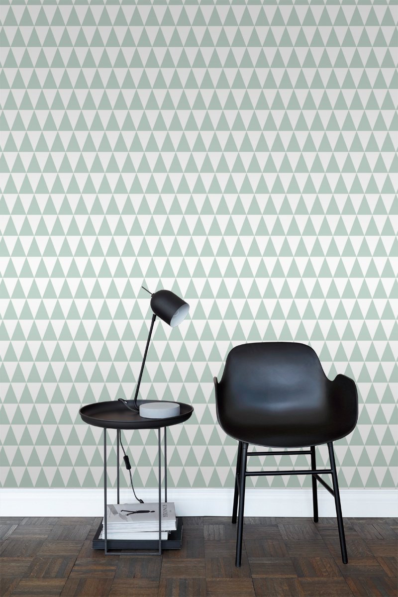 ESTAhome tapet trianglar - mintgrönt - Hemmavid.se
