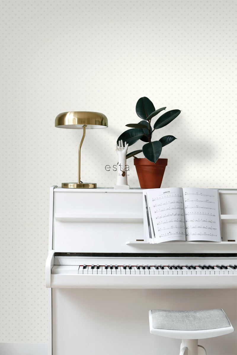 ESTAhome tapet prickar - vitt och silver - Hemmavid.se