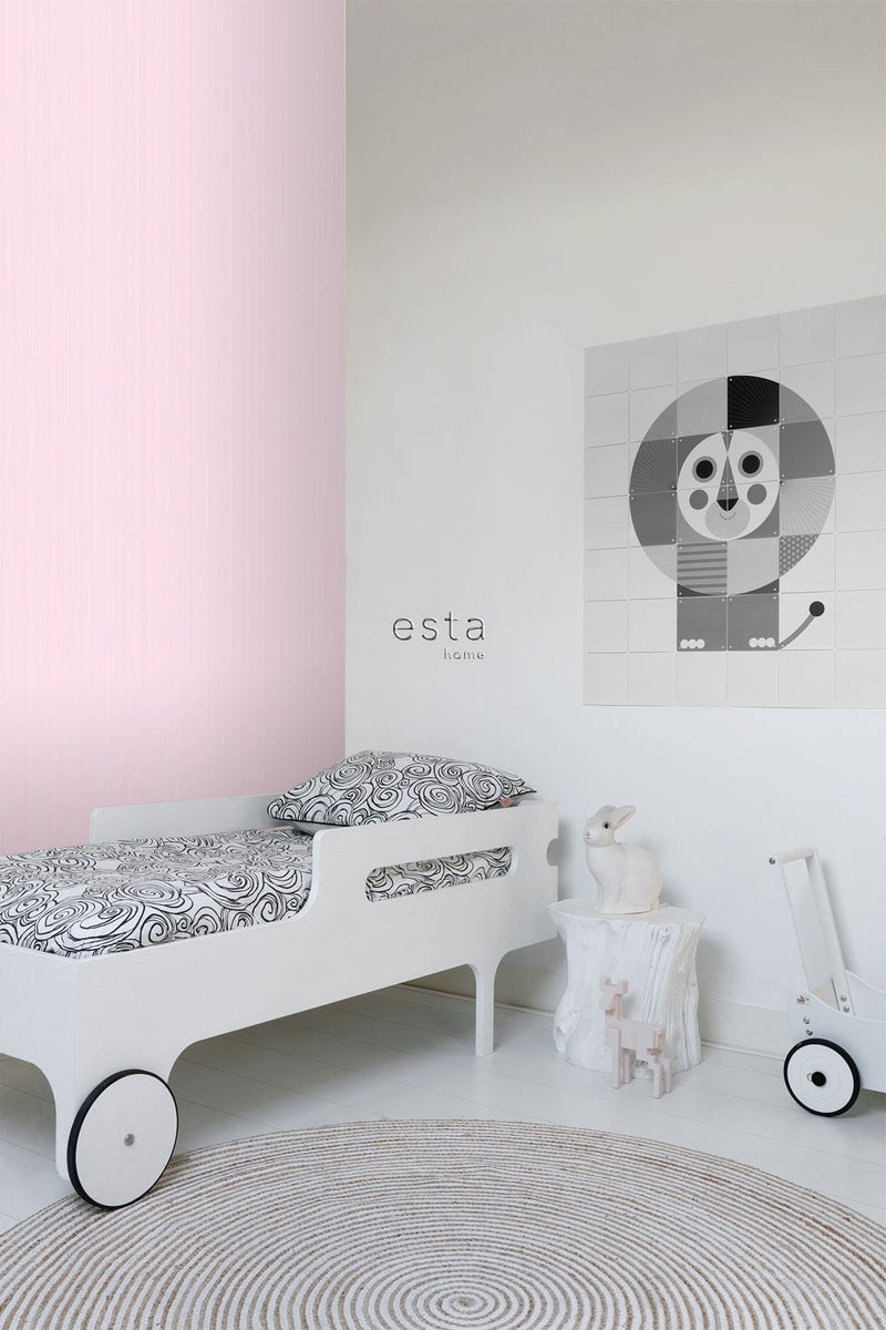 ESTAhome tapet smala ränder - rosa - Hemmavid.se