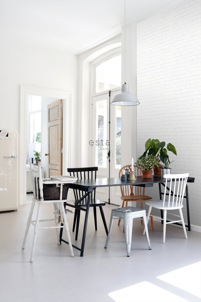 ESTAhome tapet tegelvägg - vitt - Hemmavid.se