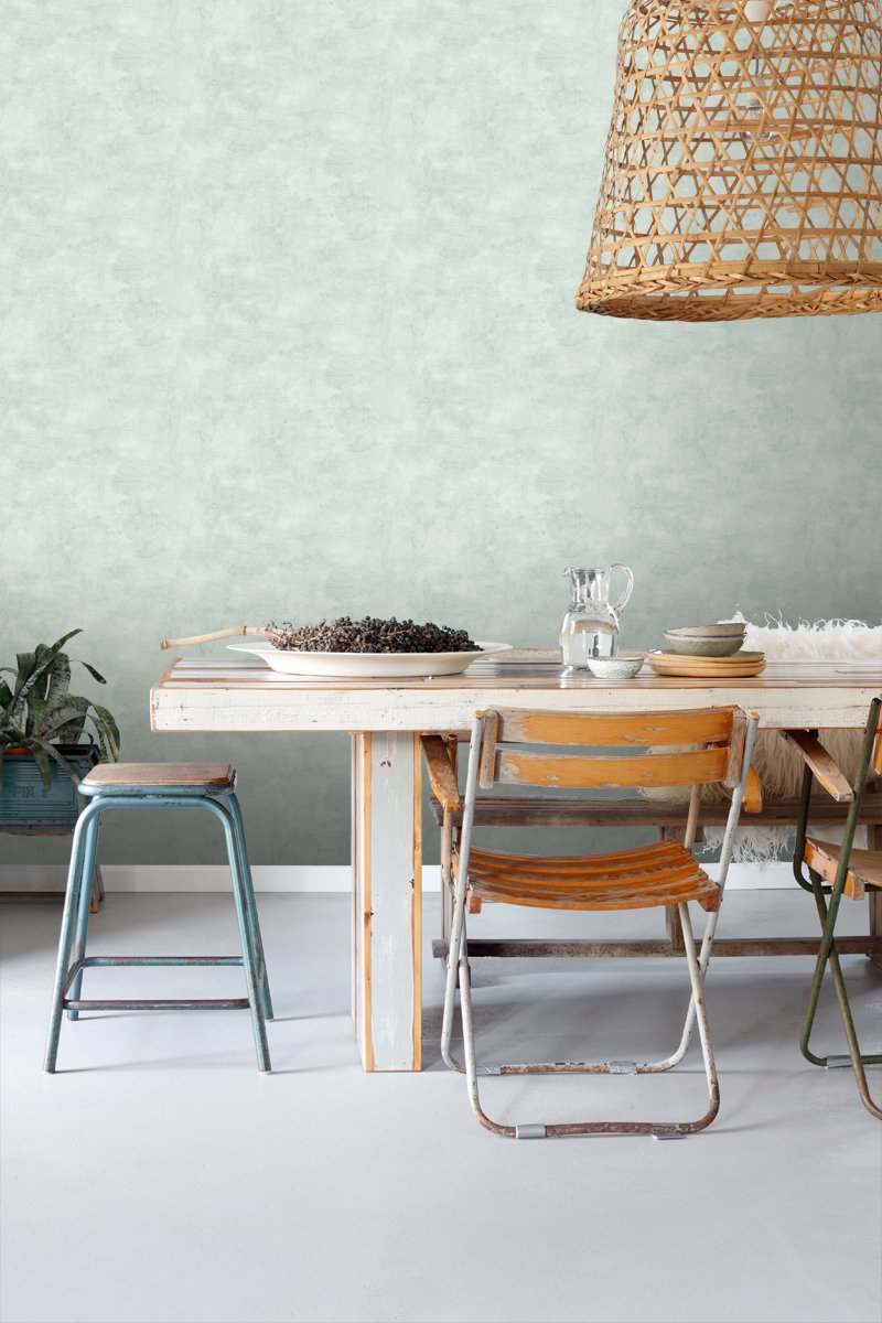 ESTAhome tapet betonglook - ljust mintgrönt - Hemmavid.se