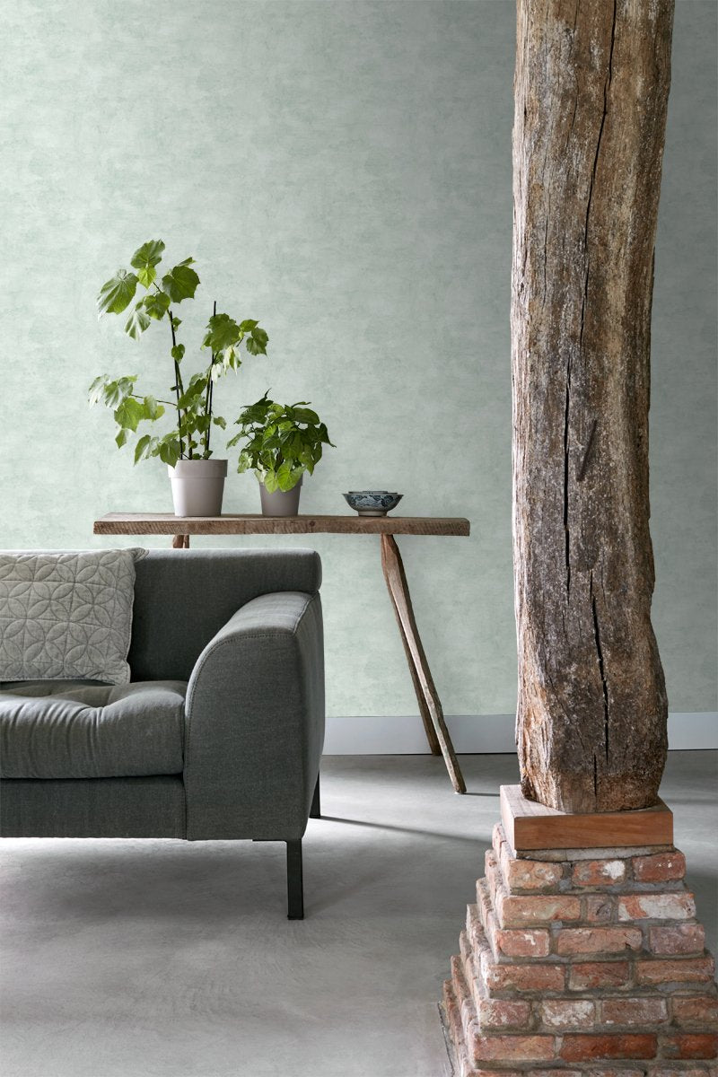 ESTAhome tapet betonglook - ljust mintgrönt - Hemmavid.se