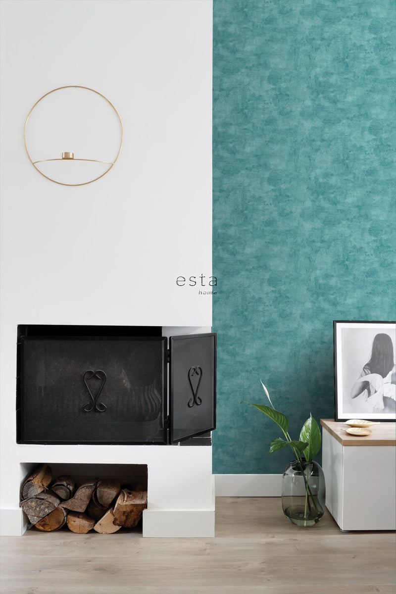 ESTAhome tapet betonglook - turkost - Hemmavid.se