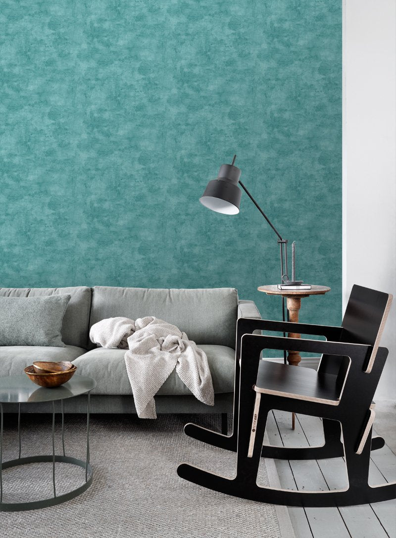 ESTAhome tapet betonglook - turkost - Hemmavid.se