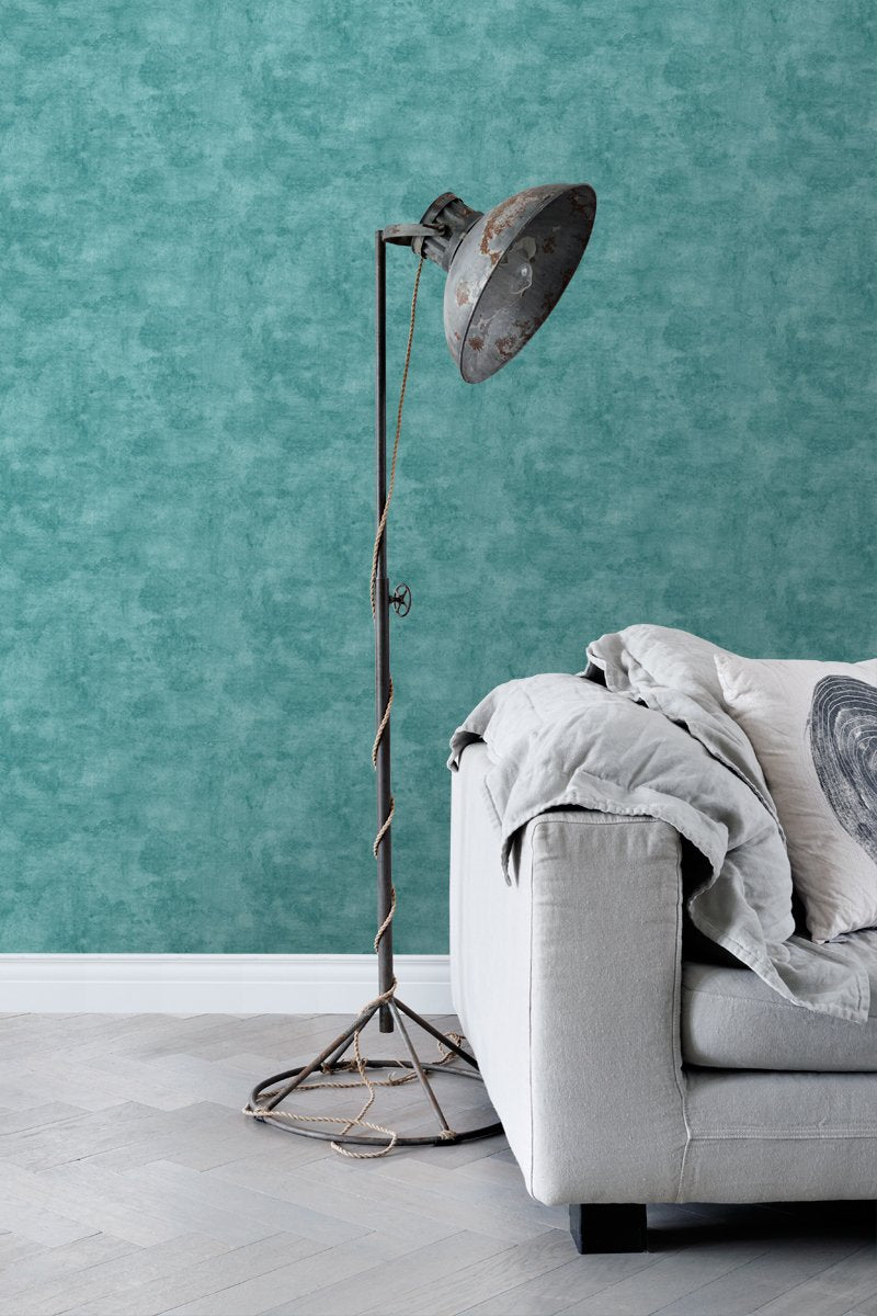 ESTAhome tapet betonglook - turkost - Hemmavid.se