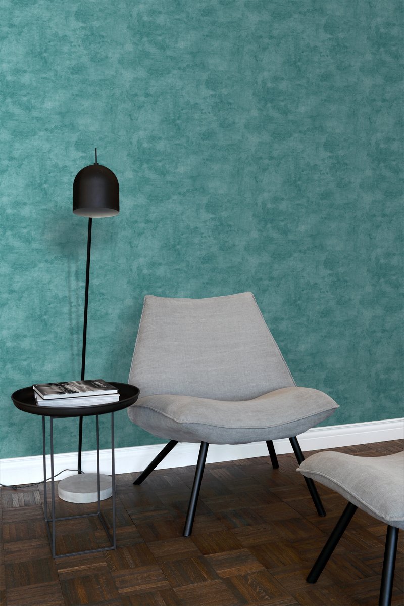 ESTAhome tapet betonglook - turkost - Hemmavid.se