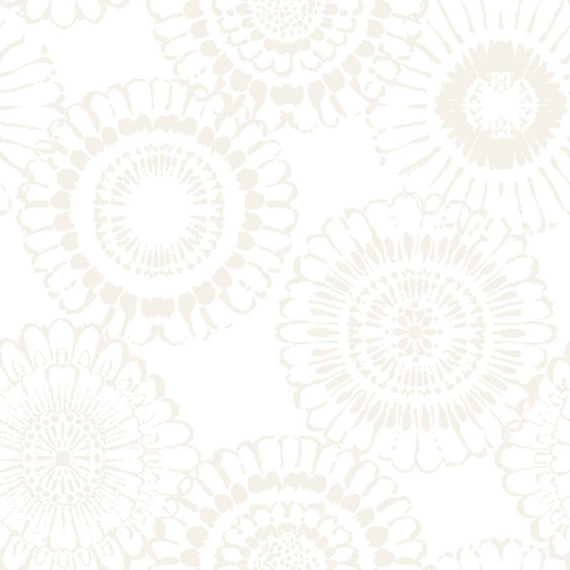 ESTAhome tapet blommor - silver och vitt - Hemmavid.se