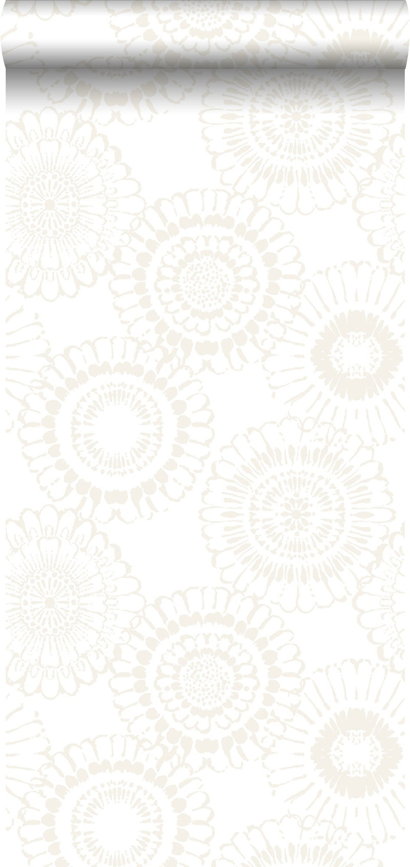 ESTAhome tapet blommor - silver och vitt - Hemmavid.se
