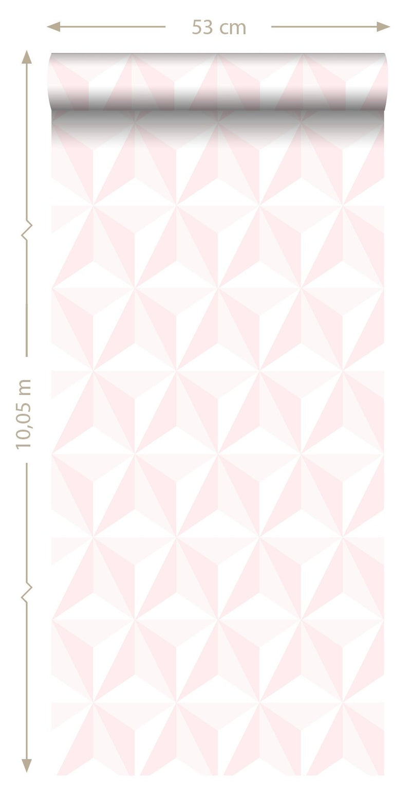 ESTAhome tapet tredimensionell grafik - ljusrosa - Hemmavid.se