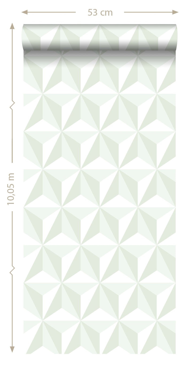 ESTAhome tapet tredimensionell grafik - mintgrönt - Hemmavid.se