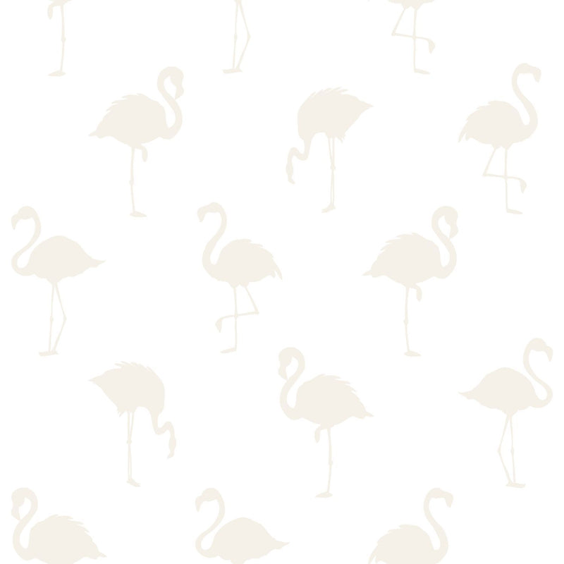 ESTAhome tapet flamingos - silver och vitt - Hemmavid.se