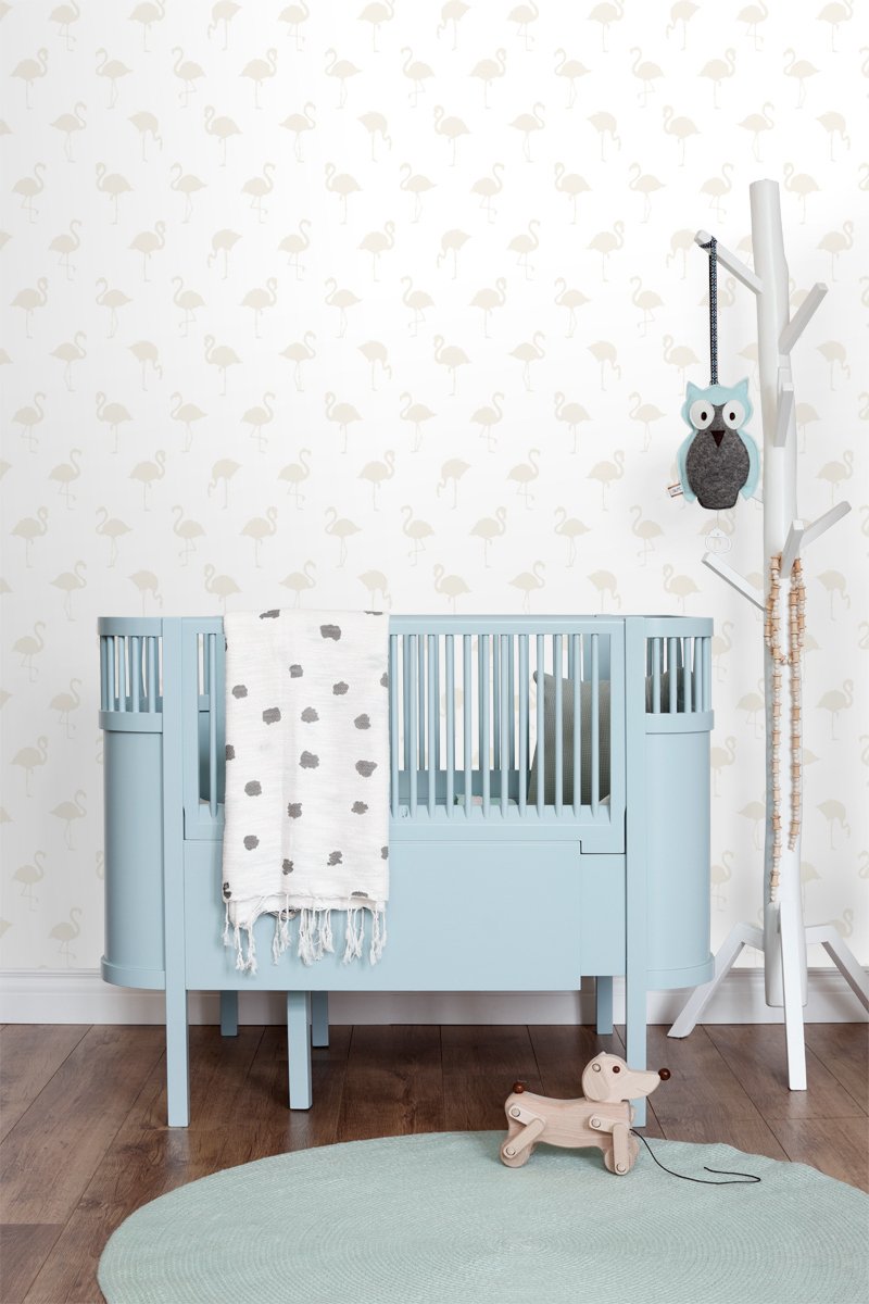 ESTAhome tapet flamingos - silver och vitt - Hemmavid.se