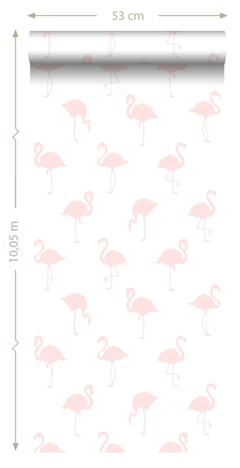 ESTAhome tapet flamingos - ljusrosa och vitt - Hemmavid.se