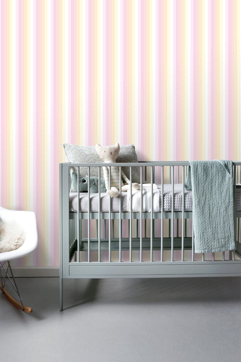 ESTAhome tapet regnbåge - ljusrosa och beige - Hemmavid.se