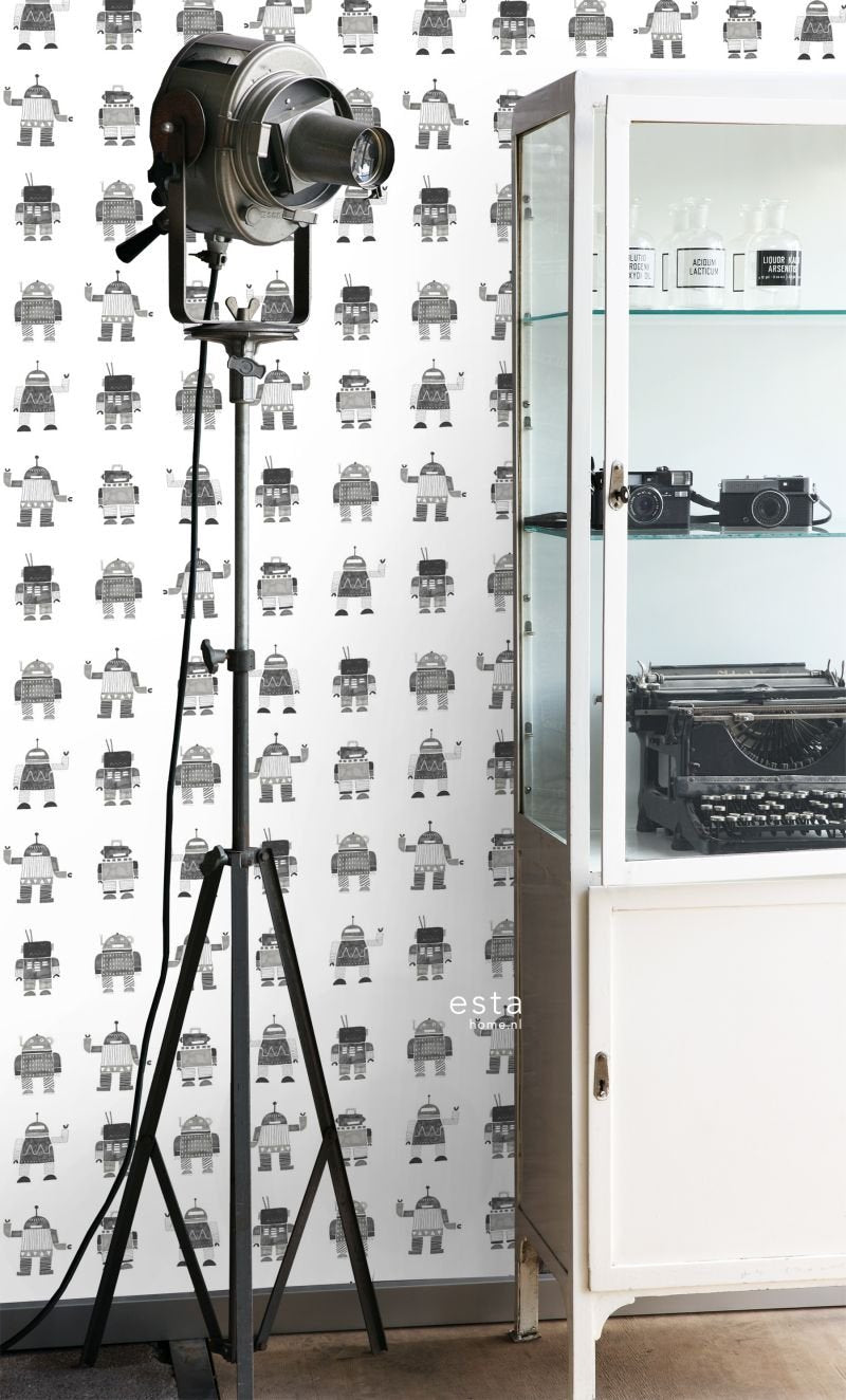 ESTAhome tapet leksaksrobotar - svart - Hemmavid.se