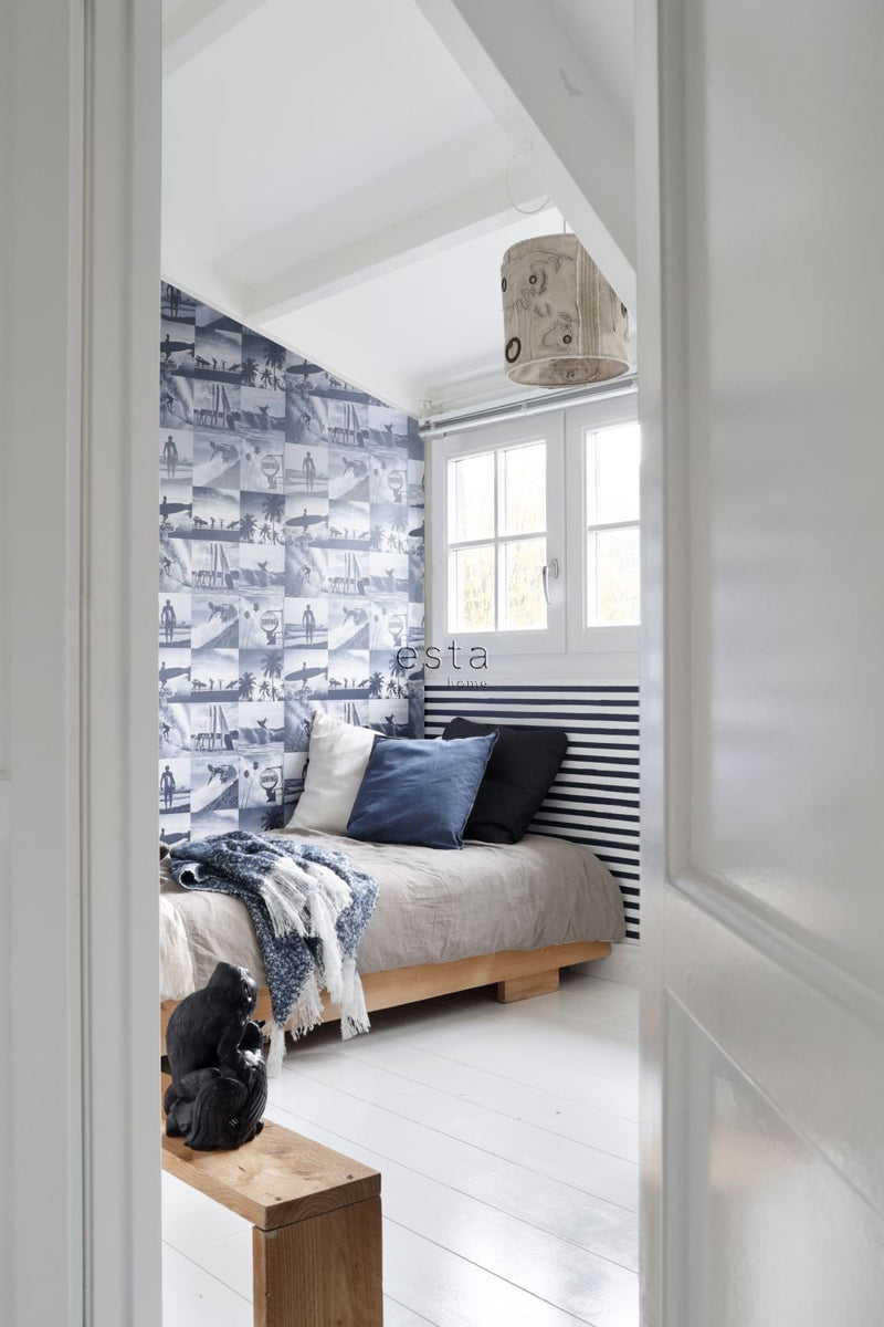ESTAhome tapet bild av surfare - mörkblått - Hemmavid.se