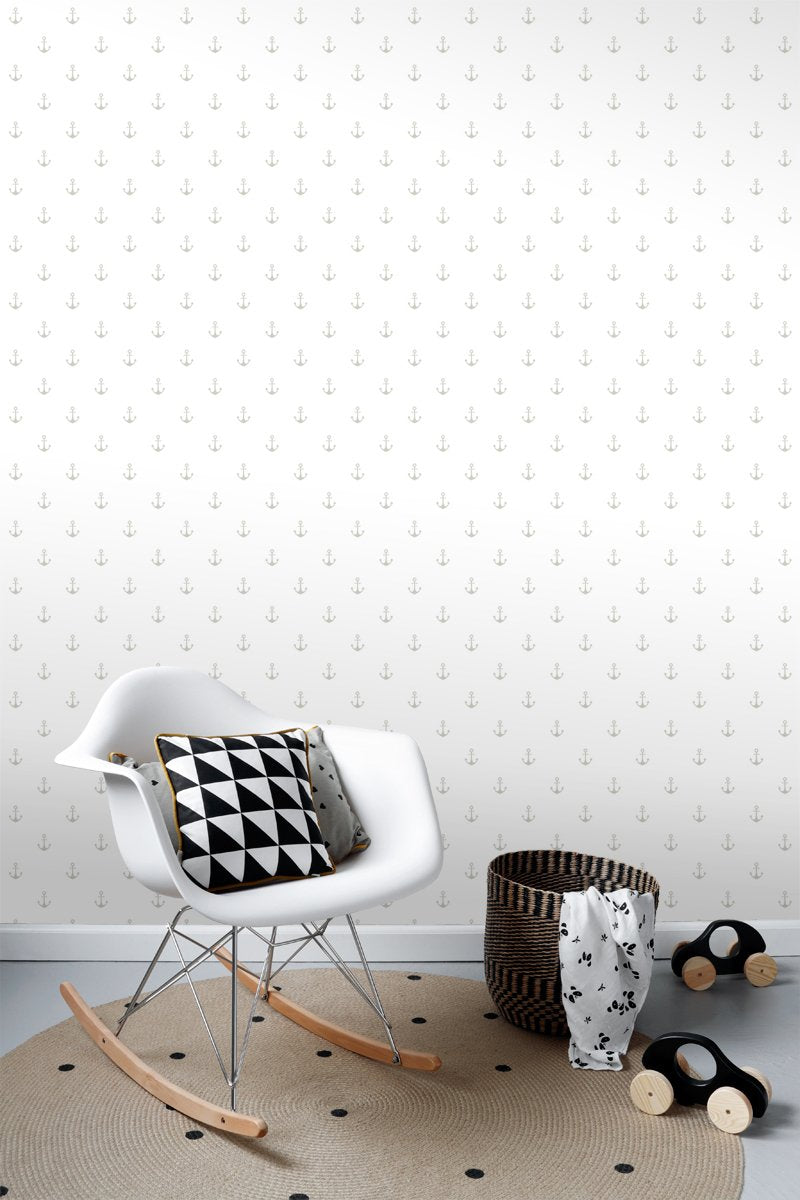 ESTAhome tapet ankare - vitt och silver - Hemmavid.se