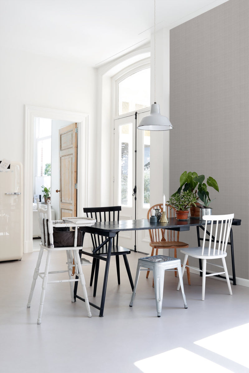 ESTAhome tapet enfärgad linnestruktur - ljusgrått - Hemmavid.se