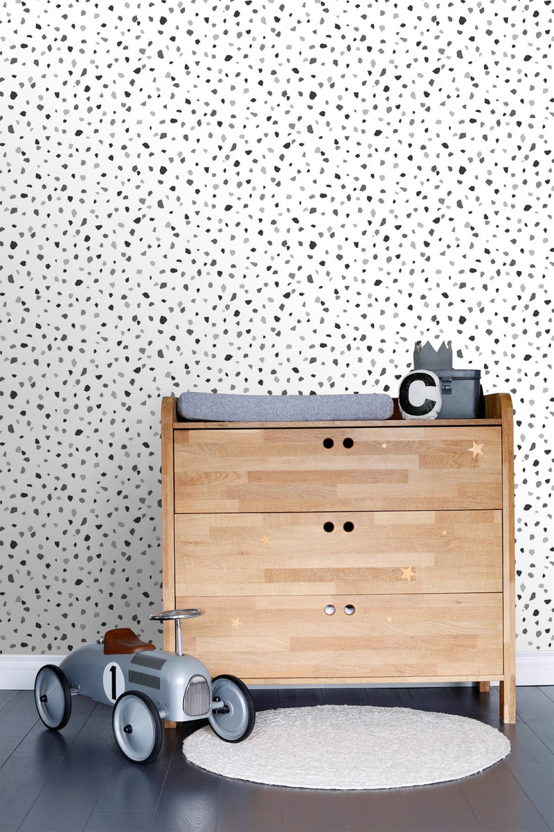 ESTAhome tapet terrazzo - svart, vitt och grått - Hemmavid.se