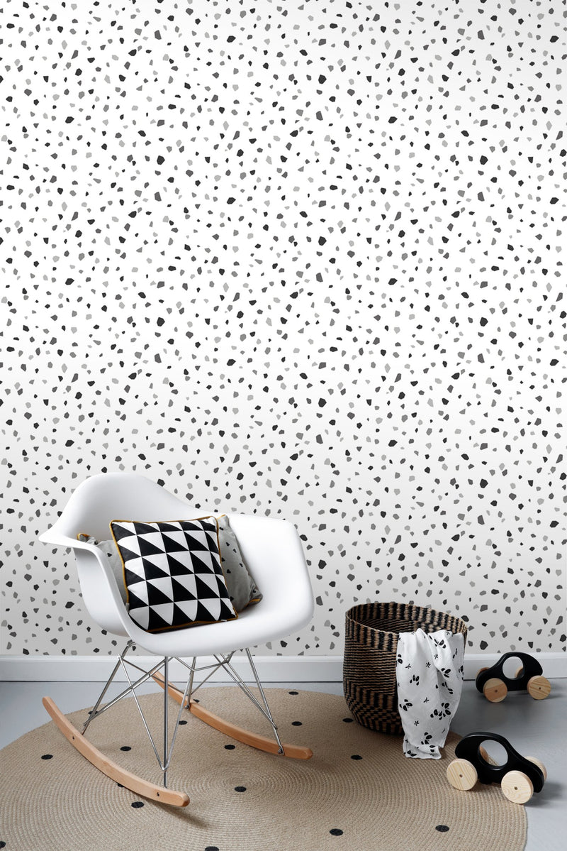 ESTAhome tapet terrazzo - svart, vitt och grått - Hemmavid.se