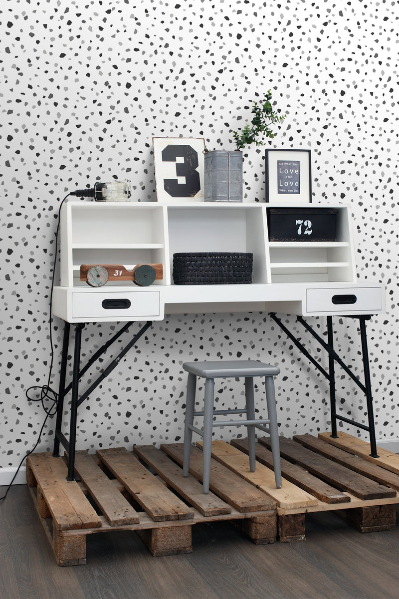 ESTAhome tapet terrazzo - svart, vitt och grått - Hemmavid.se