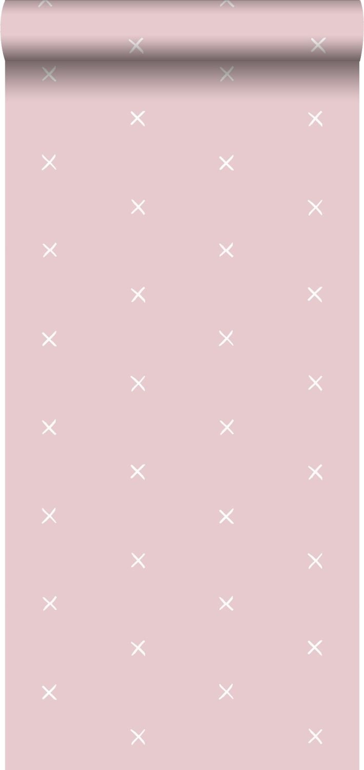 ESTAhome tapet grafiskt motiv - rosa - Hemmavid.se