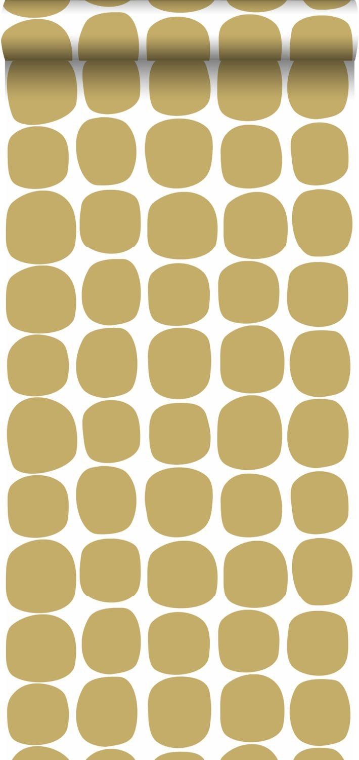 ESTAhome tapet grafiskt motiv - ockra och vitt - Hemmavid.se