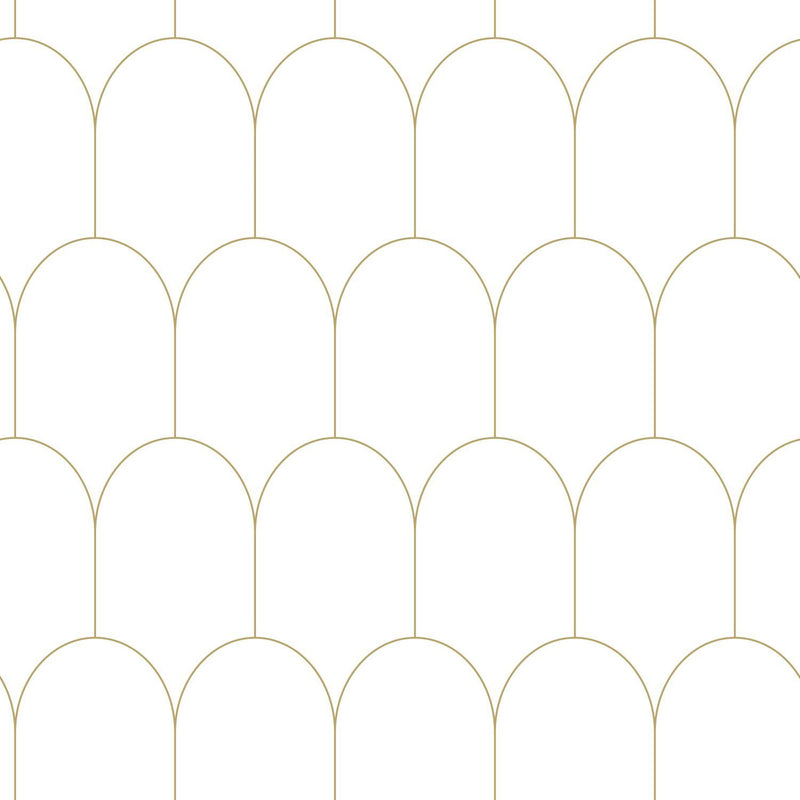 ESTAhome tapet art deco - vitt och guld - Hemmavid.se