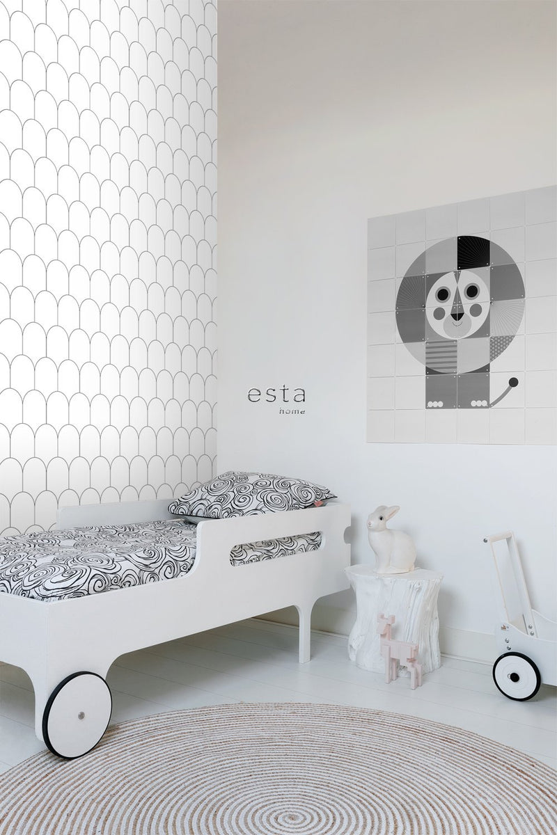 ESTAhome tapet art deco vitt och svart - Hemmavid.se