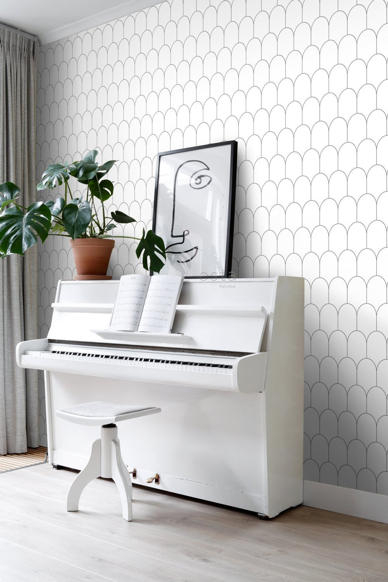 ESTAhome tapet art deco vitt och svart - Hemmavid.se