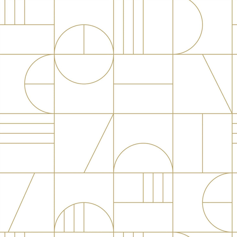 ESTAhome tapet art deco - vitt och guld - Hemmavid.se