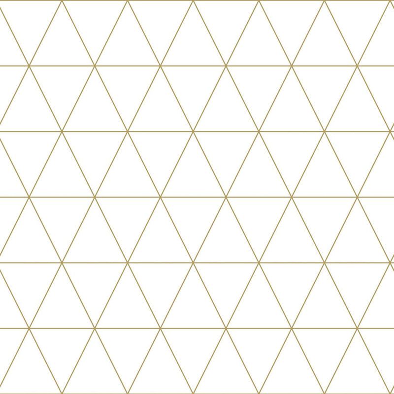ESTAhome tapet grafiska trianglar - vitt och guld - Hemmavid.se