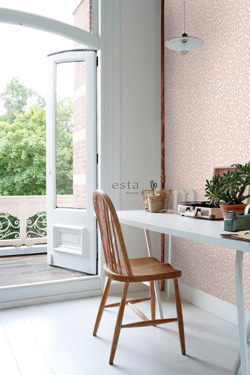 ESTAhome tapet leopardskinn milt rosa - Hemmavid.se