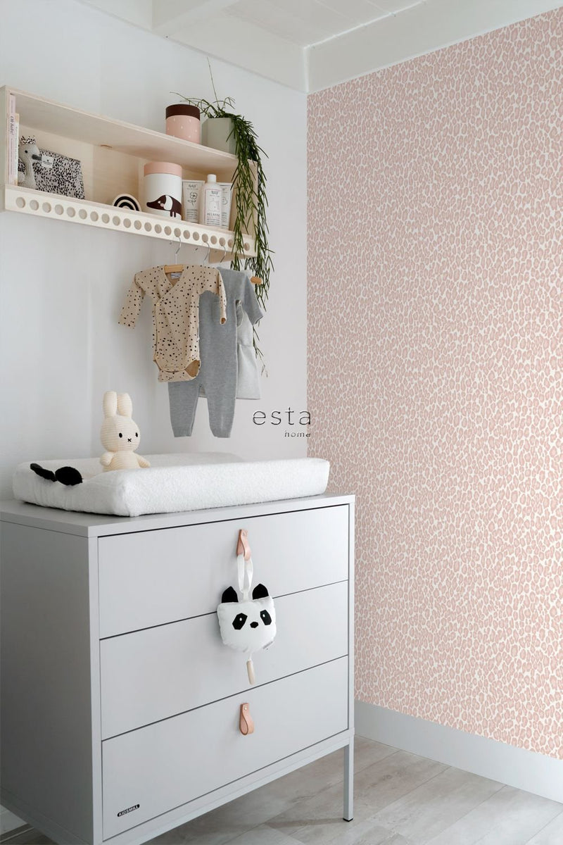 ESTAhome tapet leopardskinn milt rosa - Hemmavid.se