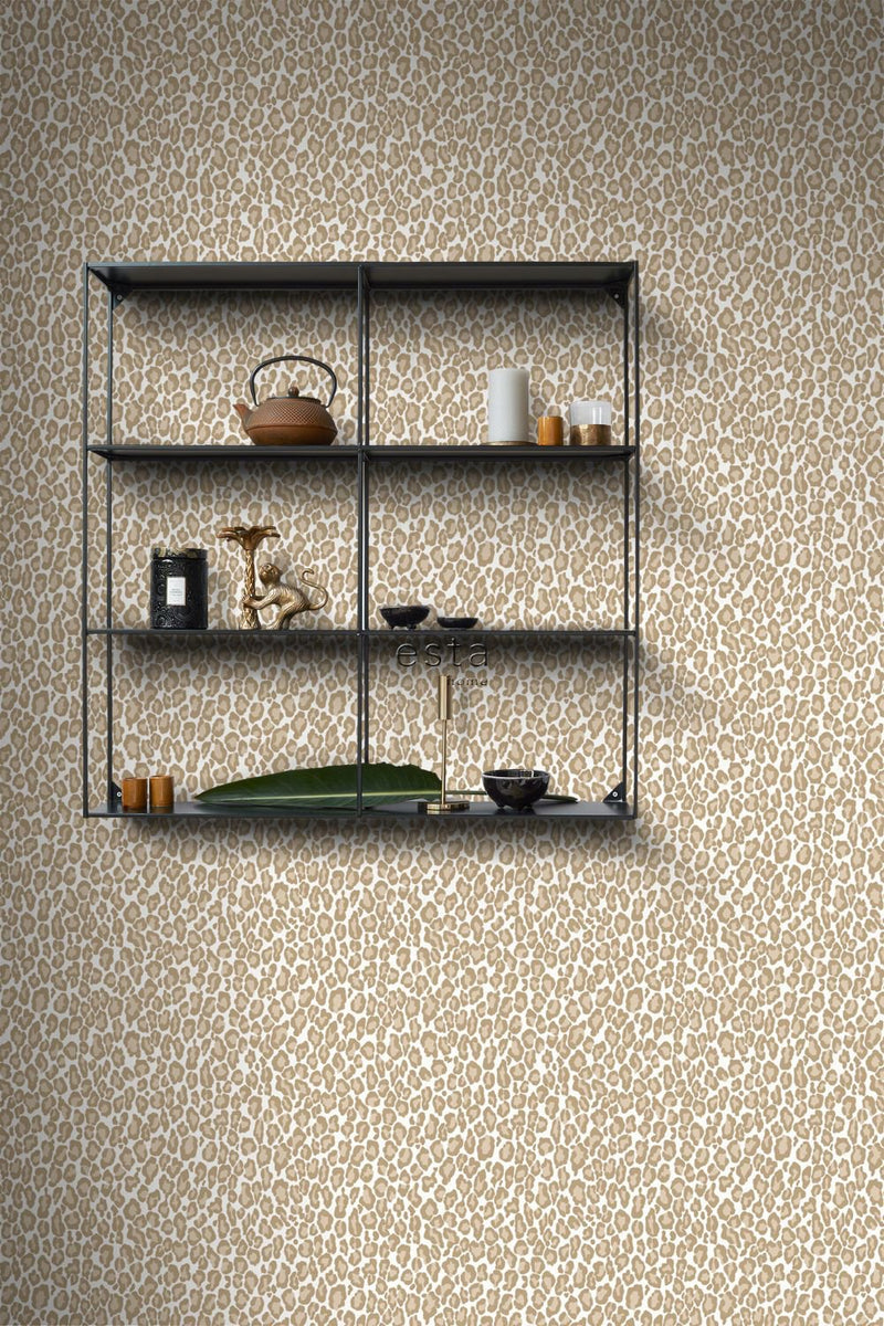 ESTAhome tapet leopardskinn - mörkbeige - Hemmavid.se