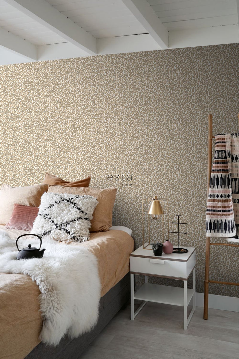ESTAhome tapet leopardskinn - mörkbeige - Hemmavid.se