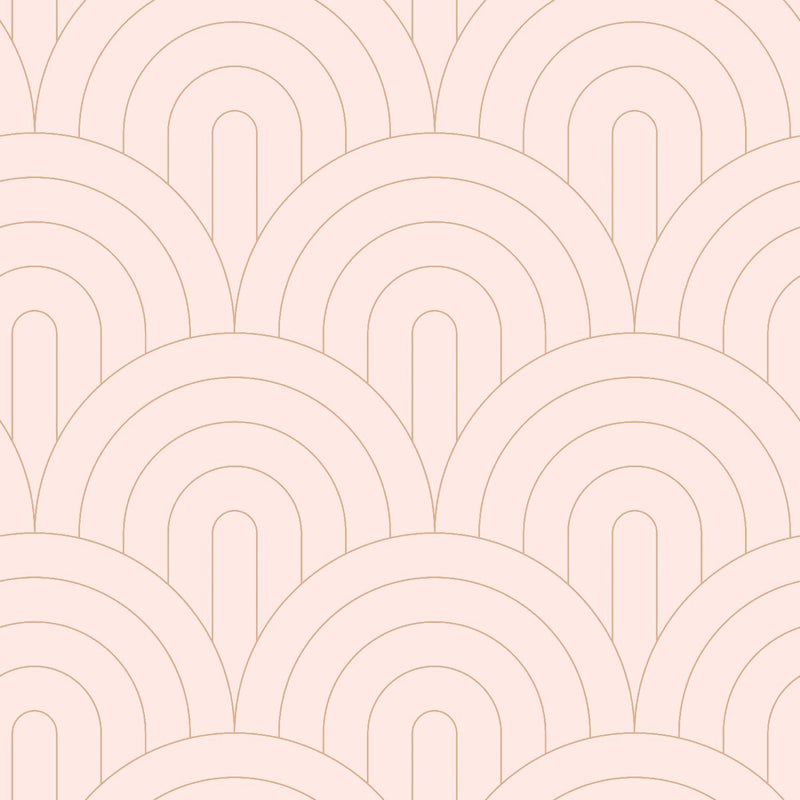 ESTAhome tapet art deco milt rosa och rosa guld - Hemmavid.se