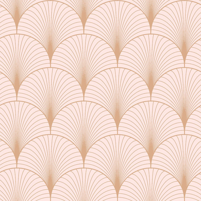 ESTAhome tapet art deco milt rosa och rosa guld - Hemmavid.se