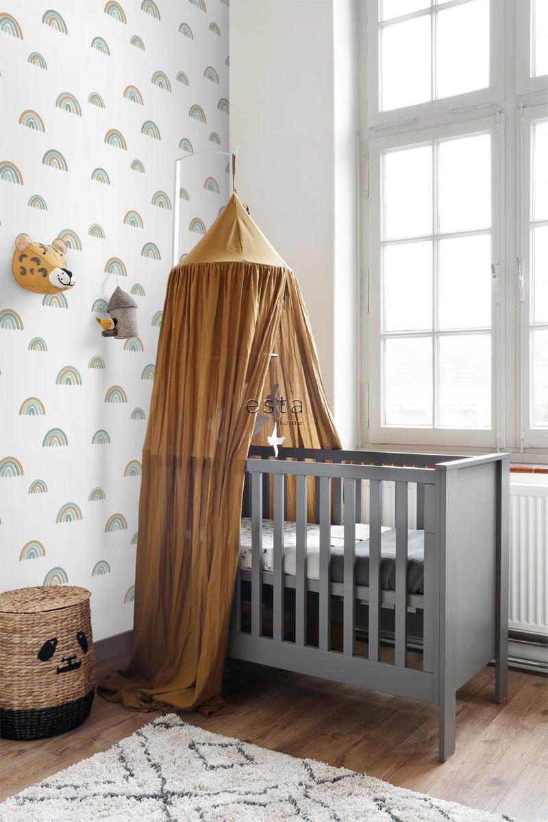 ESTAhome tapet regnbågar ljusblått och beige  på Hemmavid.se