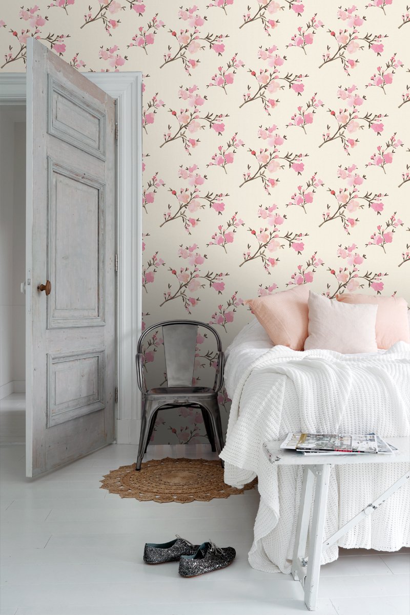 ESTAhome tapet körsbärsblom - rosa - Hemmavid.se