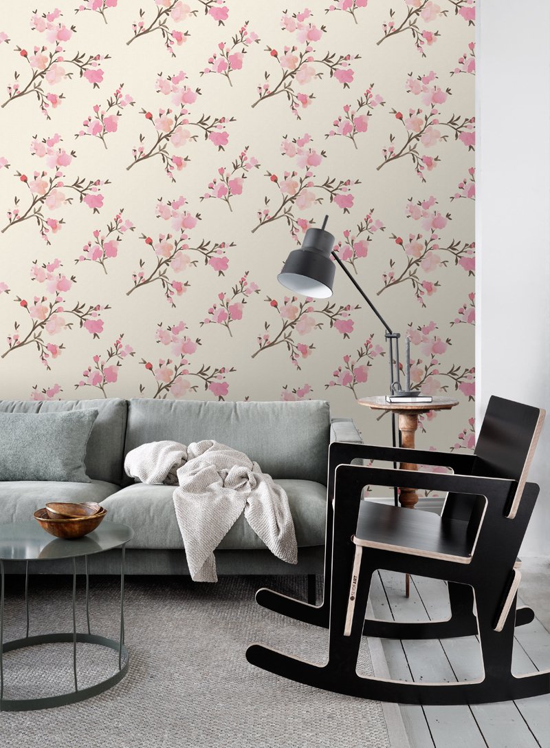 ESTAhome tapet körsbärsblom - rosa - Hemmavid.se