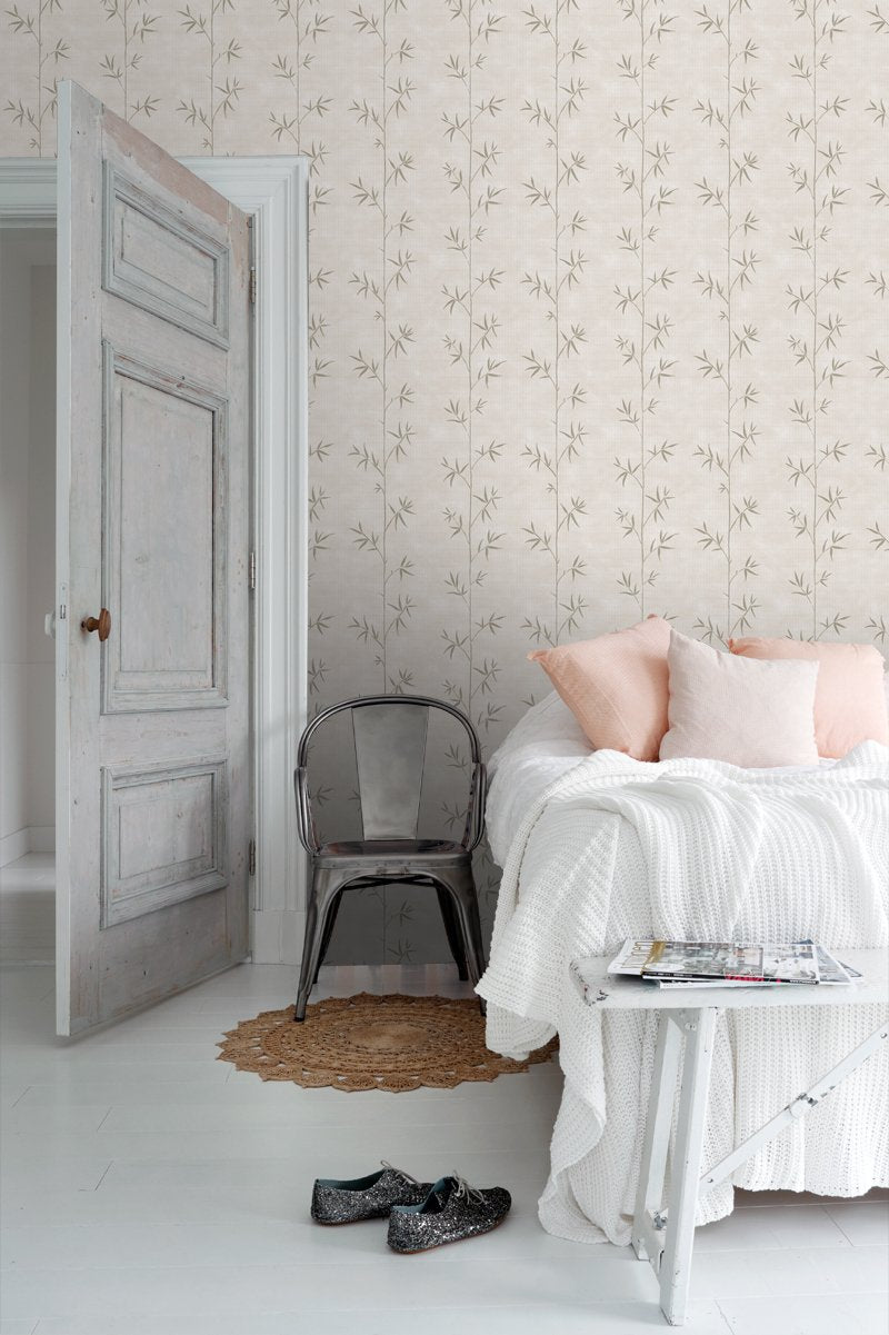ESTAhome tapet bambu - mörkbeige - Hemmavid.se
