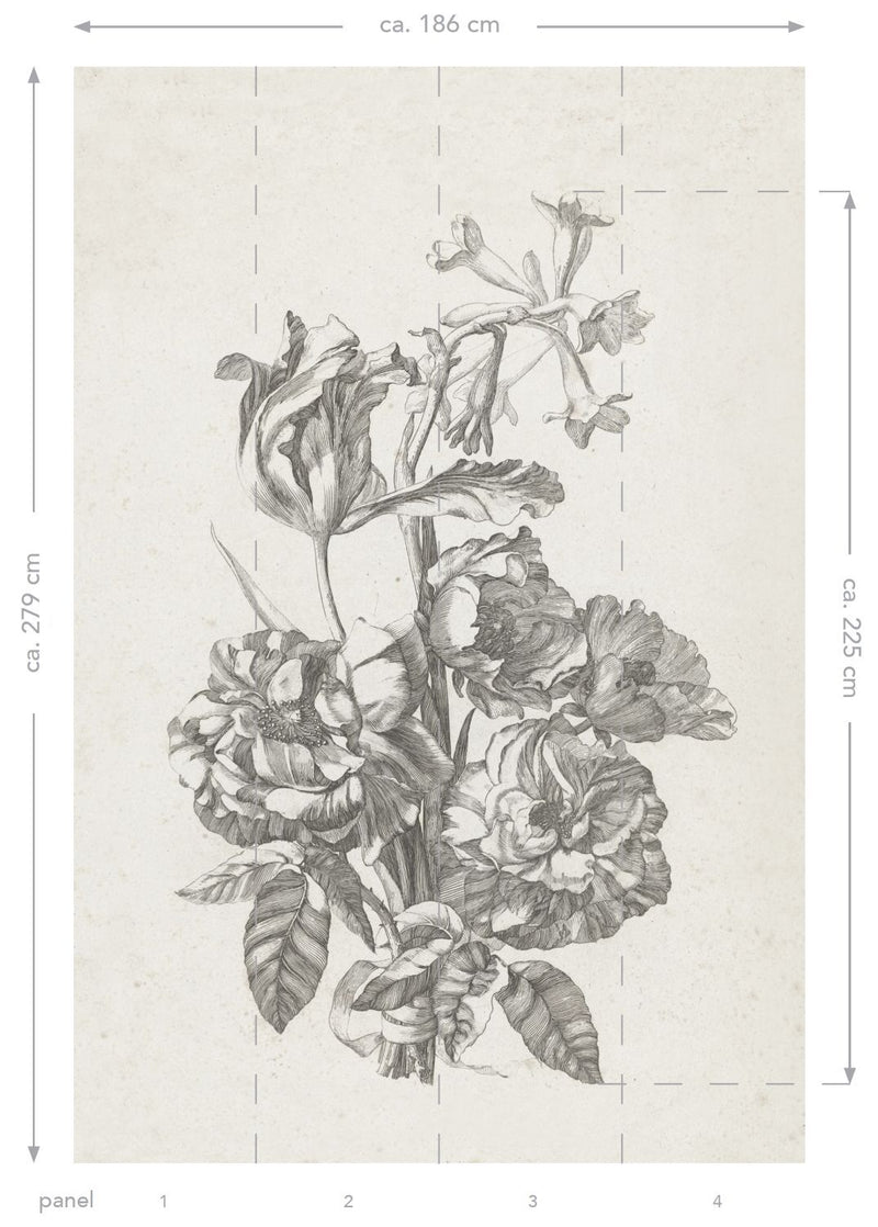 ESTAhome fototapet stilleben med blommor - svart - Hemmavid.se